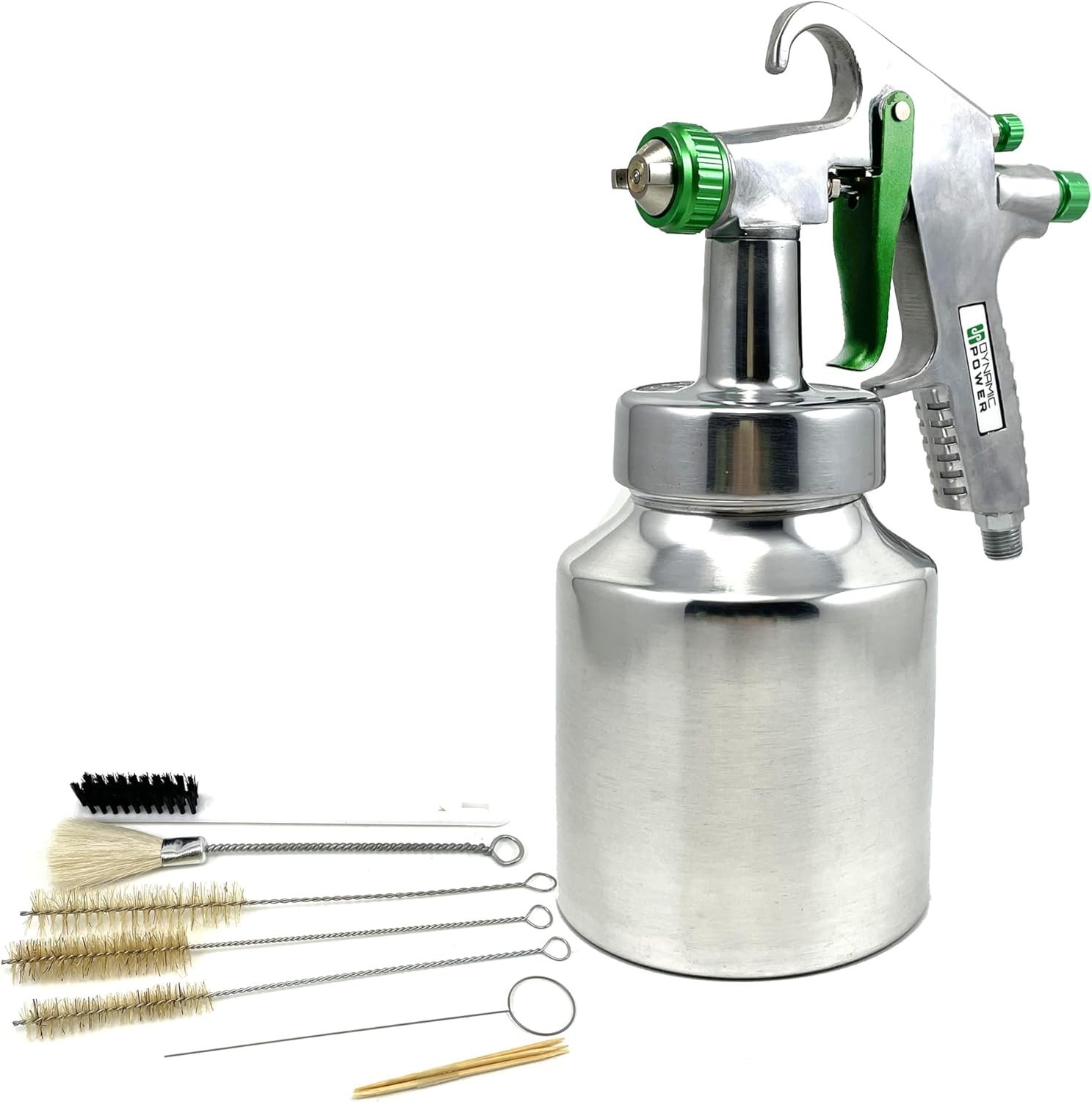 Stainless Steel Siphon Spray Gun with 1.8mm/2.2mm Nozzles, 1000CC Cup, 45 PSI