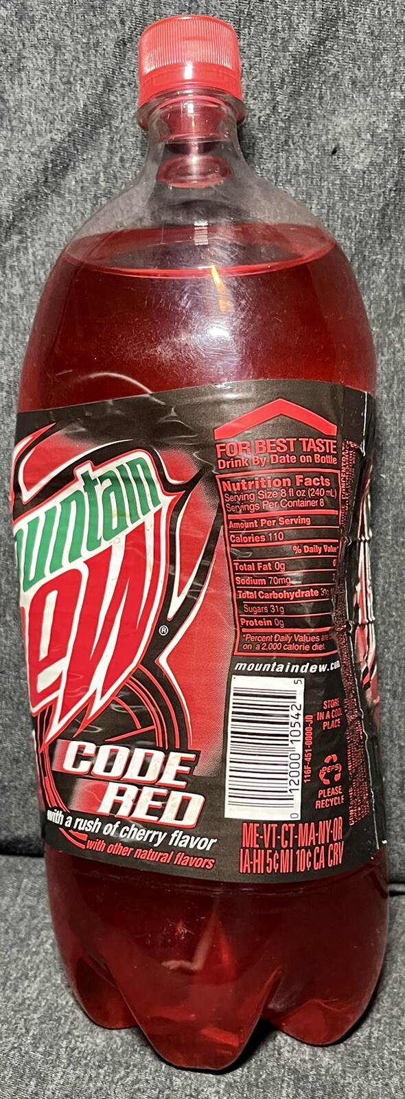 Mountain Dew Code Red 2 liter 2008