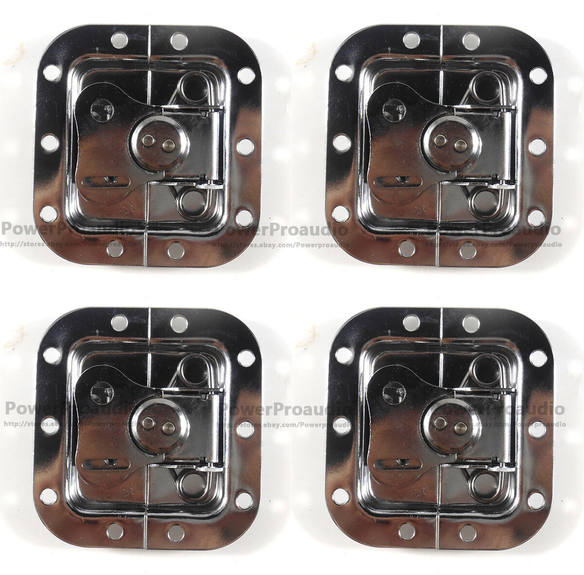 4 x  Chrome Small Butterfly Latches (Split Dish,Padlock) For ATA Road Cases
