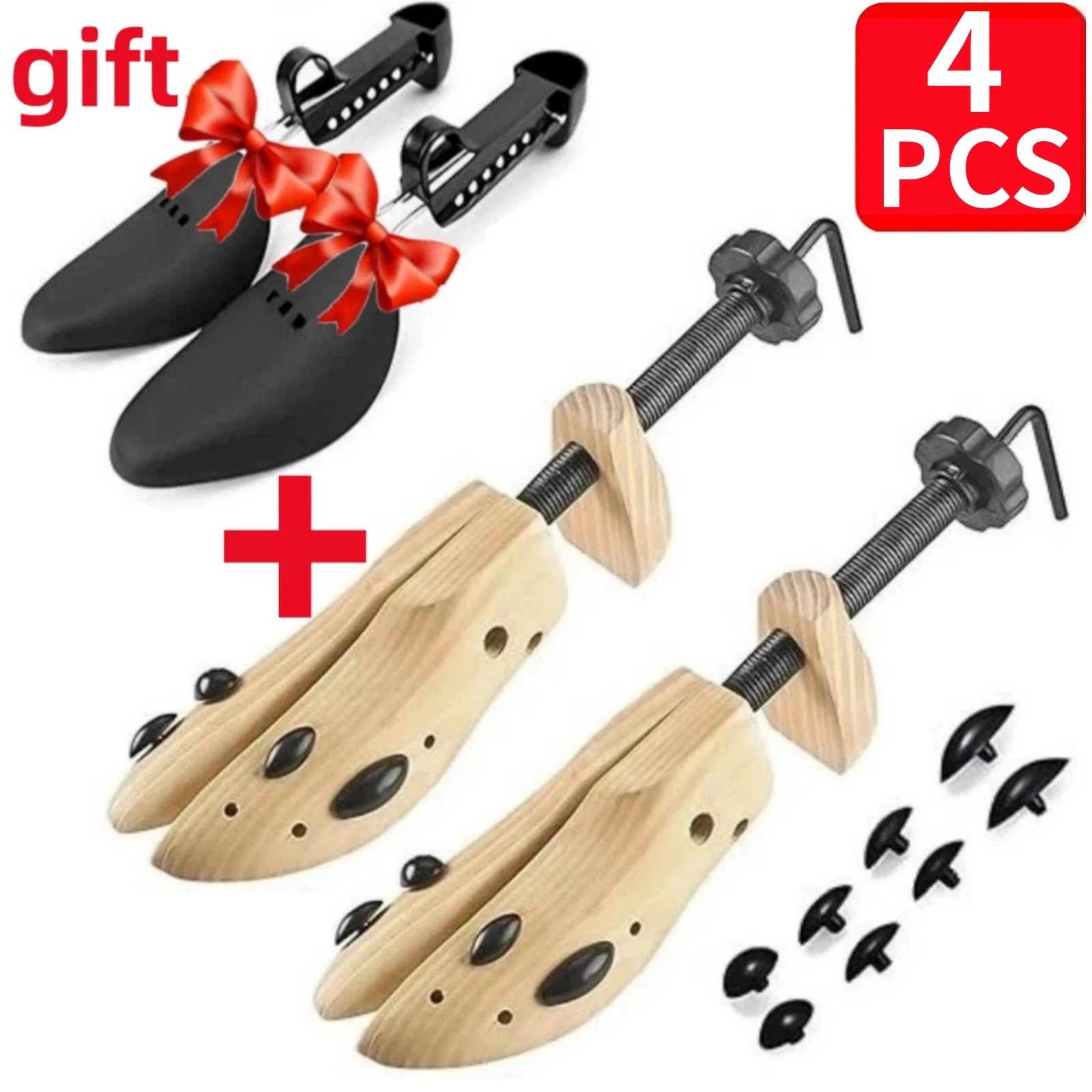 2 Pair Professional Wooden Shoe Stretcher 2Way Adjustable Men Women 9.5 to 13.5
