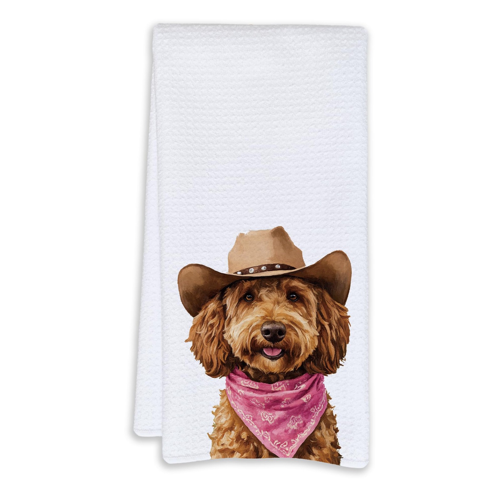 16x24 Inch Funny Western Cowboy Poodle Dog Lover Gift Kitchen Hand Towels