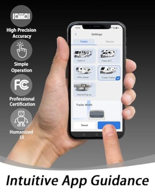 Wireless RV Leveling System - User-Friendly Phone App with Real-Time 3.7"
