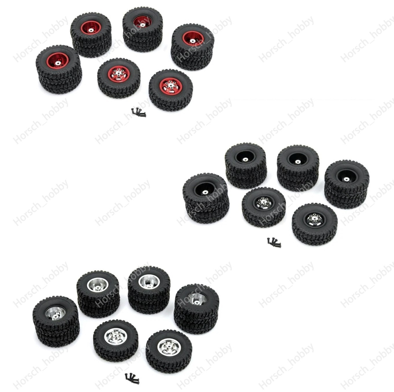For 1/16 WPL B16 B36 Rc Truck Alloy Front tires double rear tire metal wheel rim