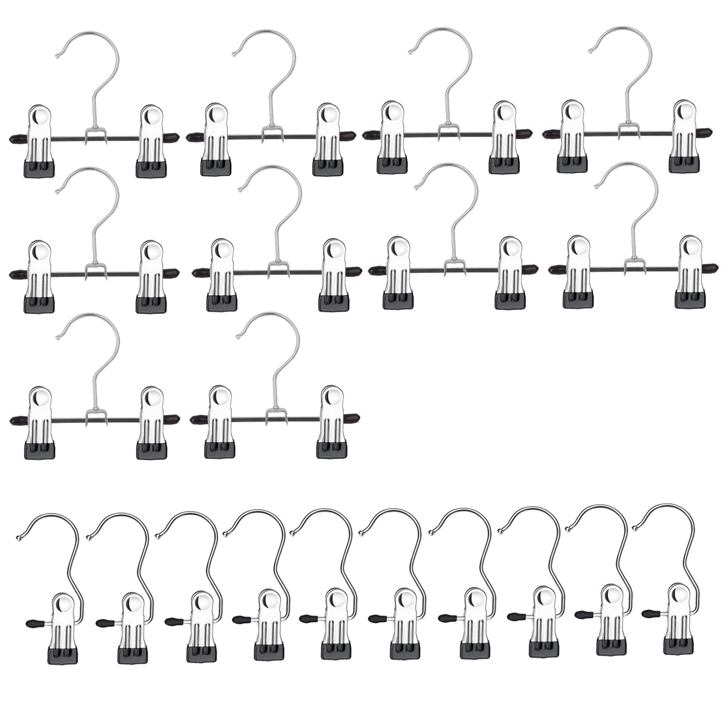 10 PCS Double Adjustable Boot Hangers 10 PCS Single Hanging Clips Laundry