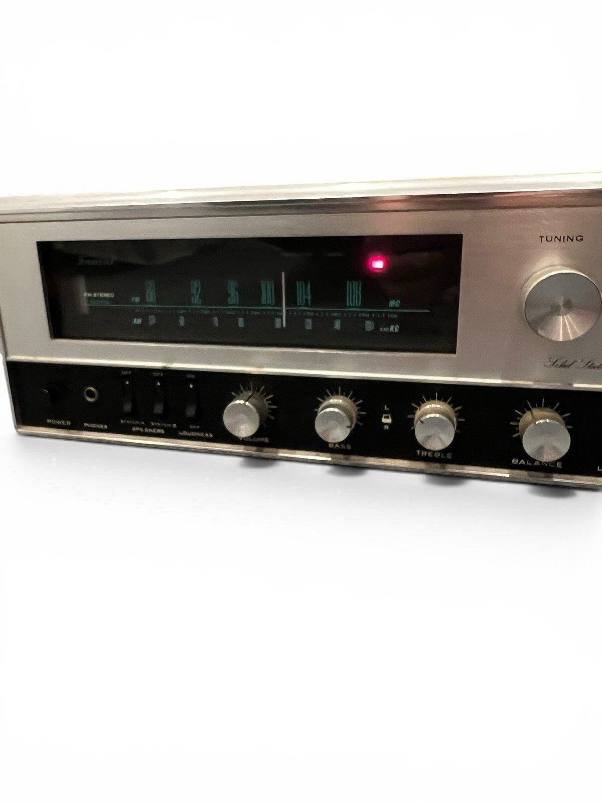 Sansui 3000A Vintage Stereo Receiver AM/FM Tuner FM Stereo Silver/wood vinyl ￼