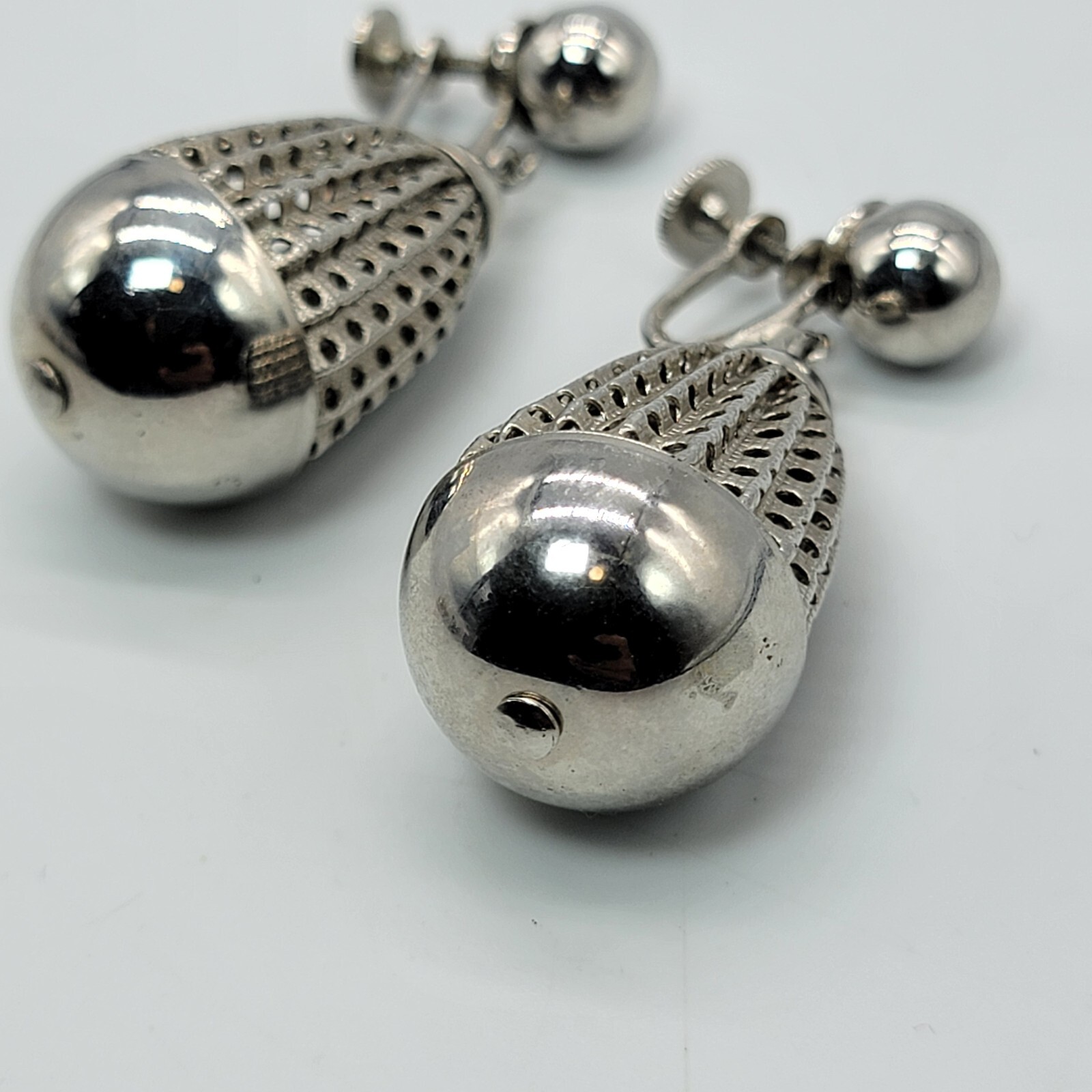 Alice Teardrop Dangle Silver Tone Earrings