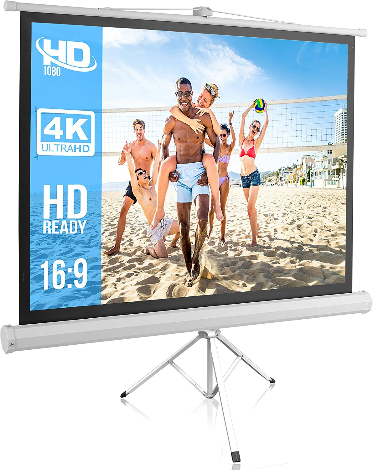 Portable Projector Screen Tripod Stand - Mobile Projection Screen, Lightweight C