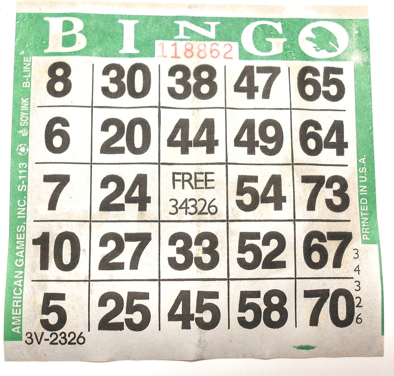 1on Green Bingo Paper Cards (500 sheets per pack)