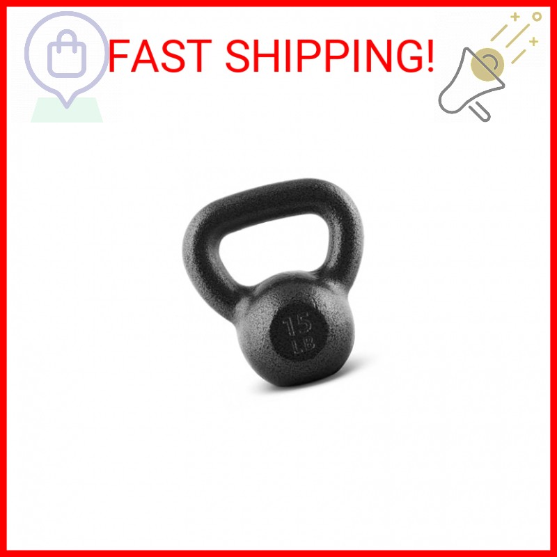CAP Barbell Black Cast Iron Kettlebell | 15 Pounds