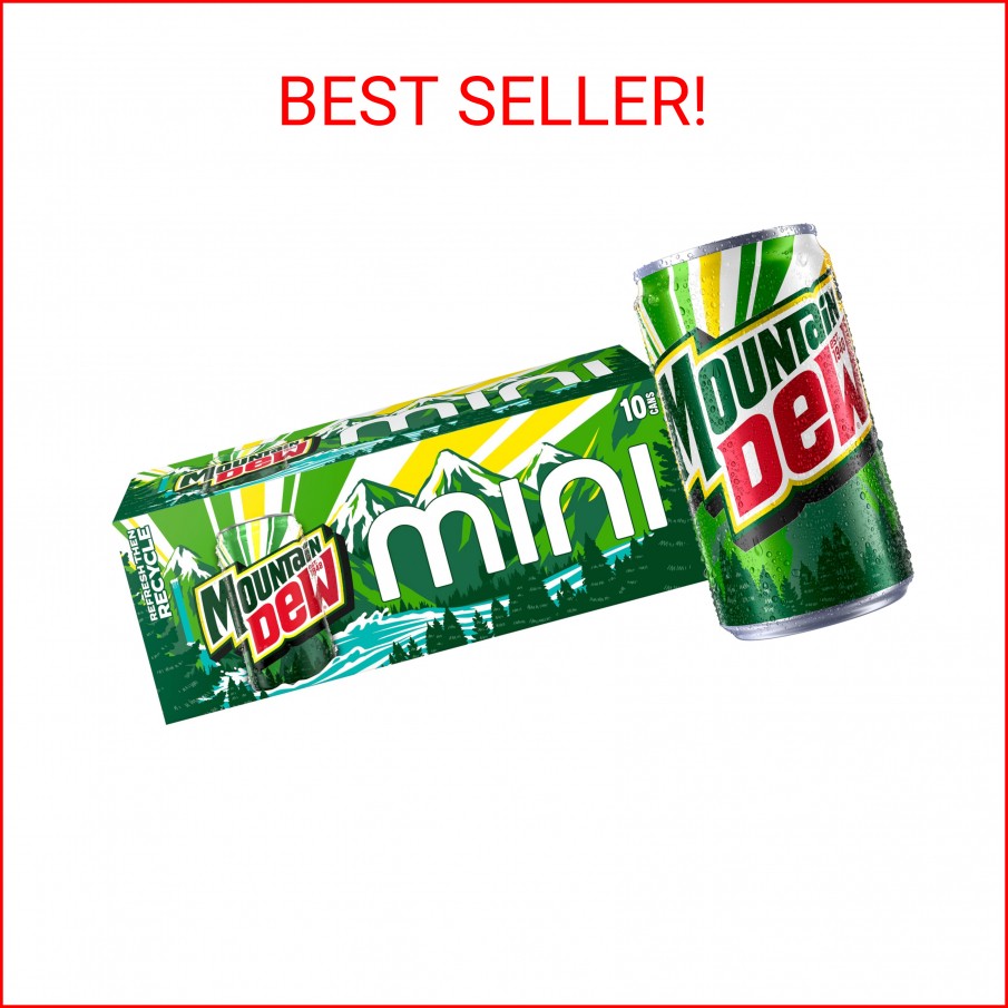 Mountain Dew Soda, Mini Cans, 7.5 Fl Oz (Pack of 10)