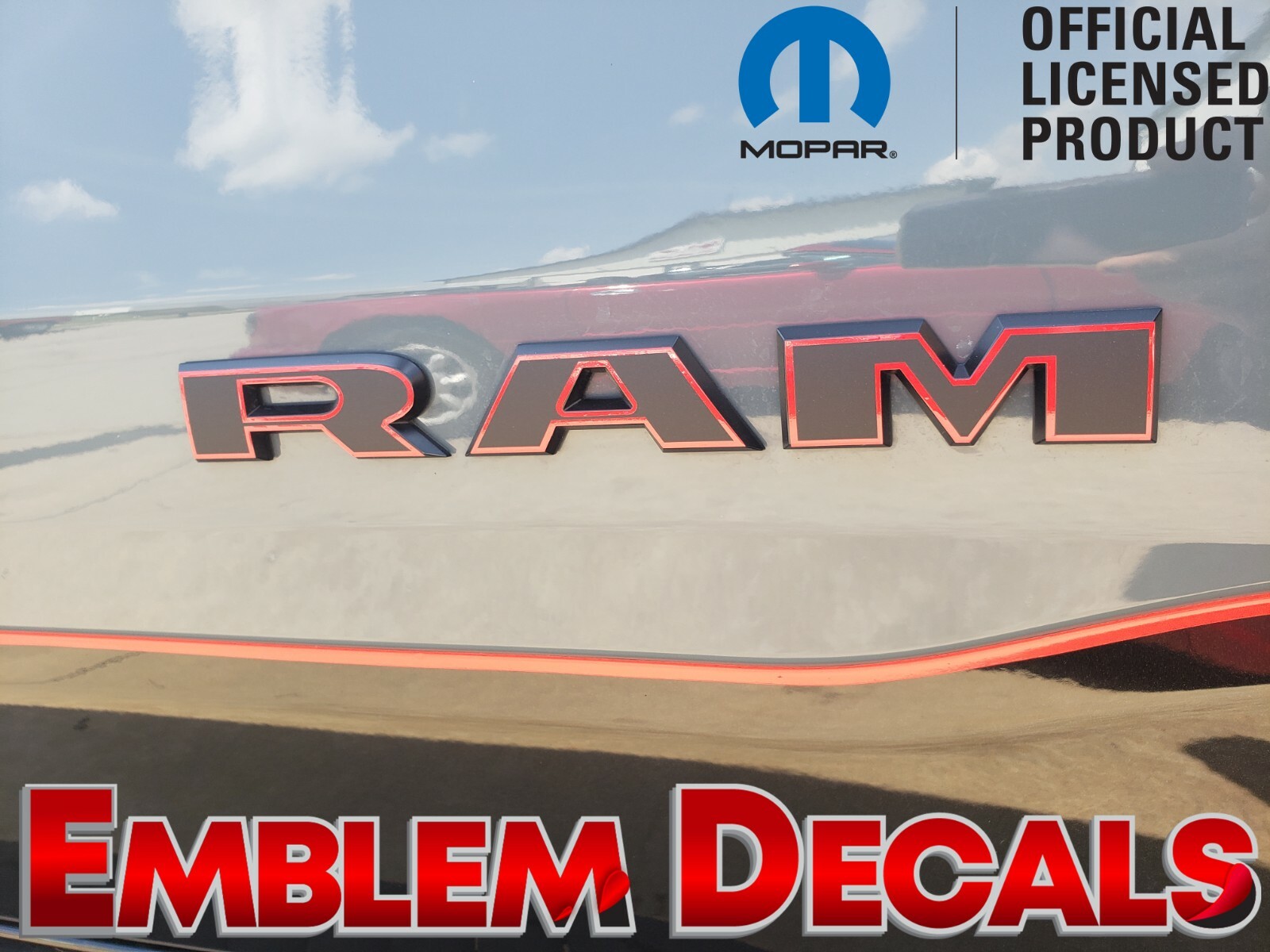 RAM 1500 DT " R A M " Door Emblems Overlay 2 TONE Decal 2025 2026