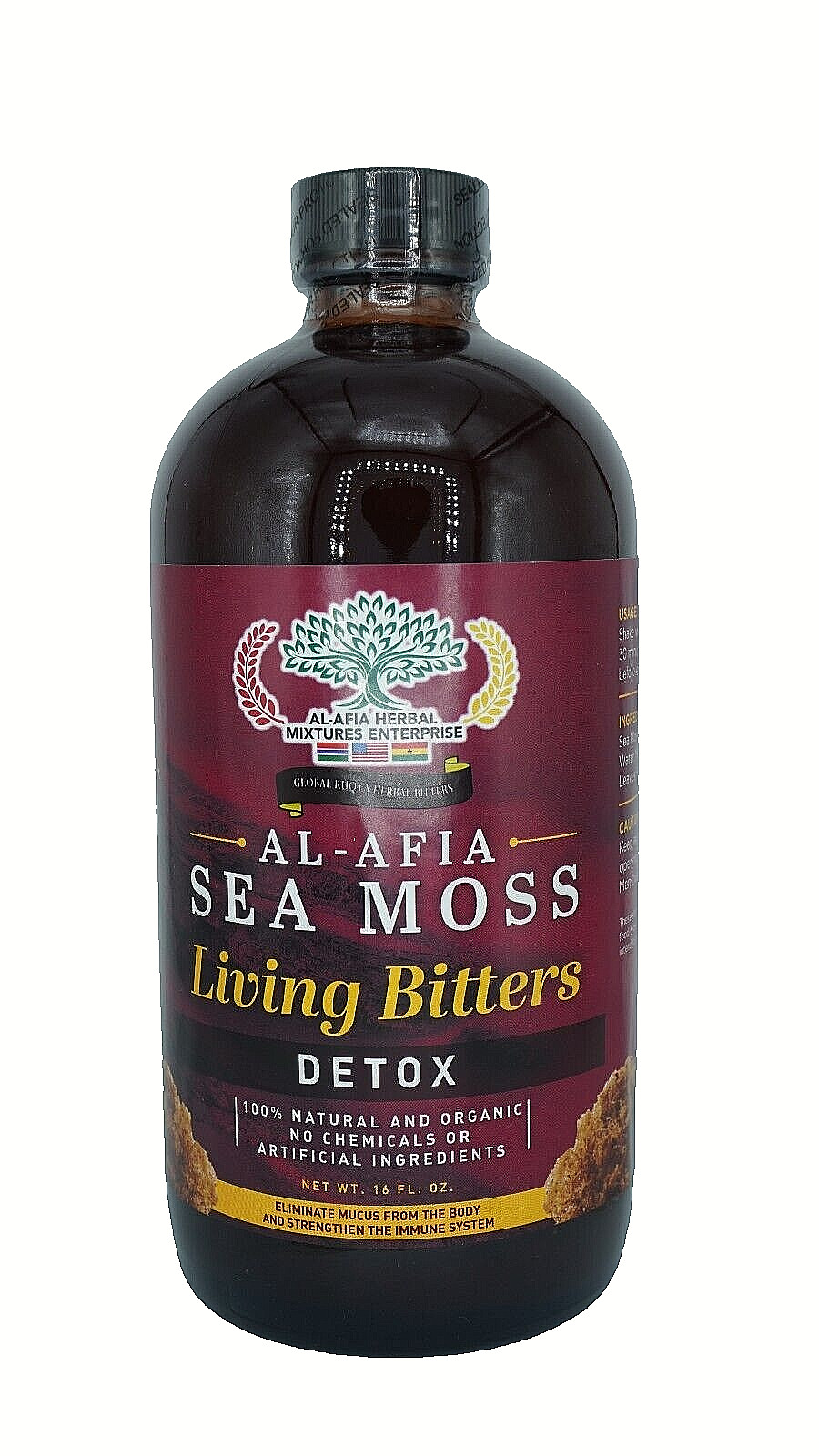 AL-AFIA SEA MOSS LIVING BITTERS  100% Natural and Organic - 16 oz