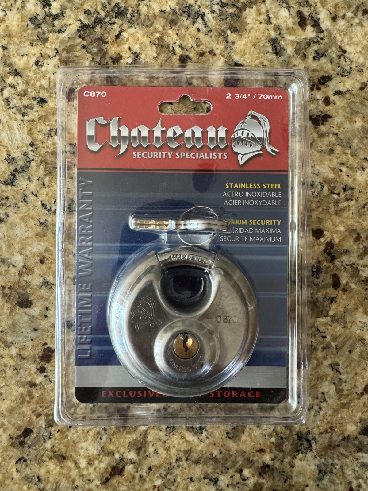 New Chateau Security Specialists Stainless Steel Storage Lock 3/4"/70mm C870