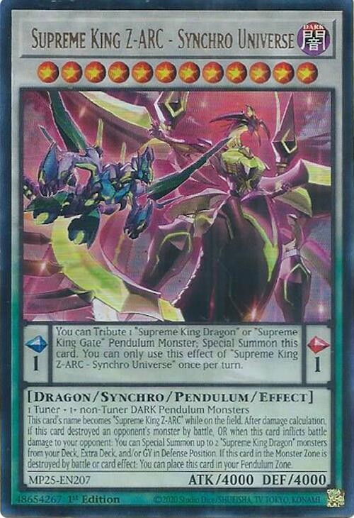 Supreme King Z-ARC - Synchro Universe 1st Edition Ultra Rare 2025 Mega-Pack MP25