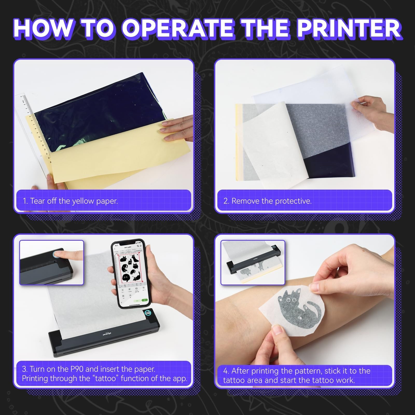 Wireless Tattoo Stencil Printer - Professional & Beginner Friendly, Bluetooth...