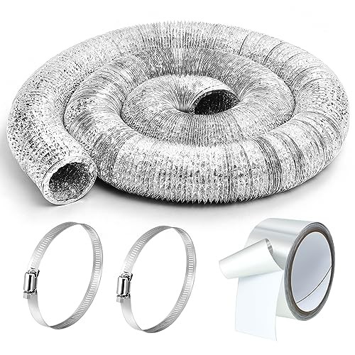 Dryer Vent Hose Flexible Aluminum Foil Ducting Non 3 Inch X 25 Feet Silver