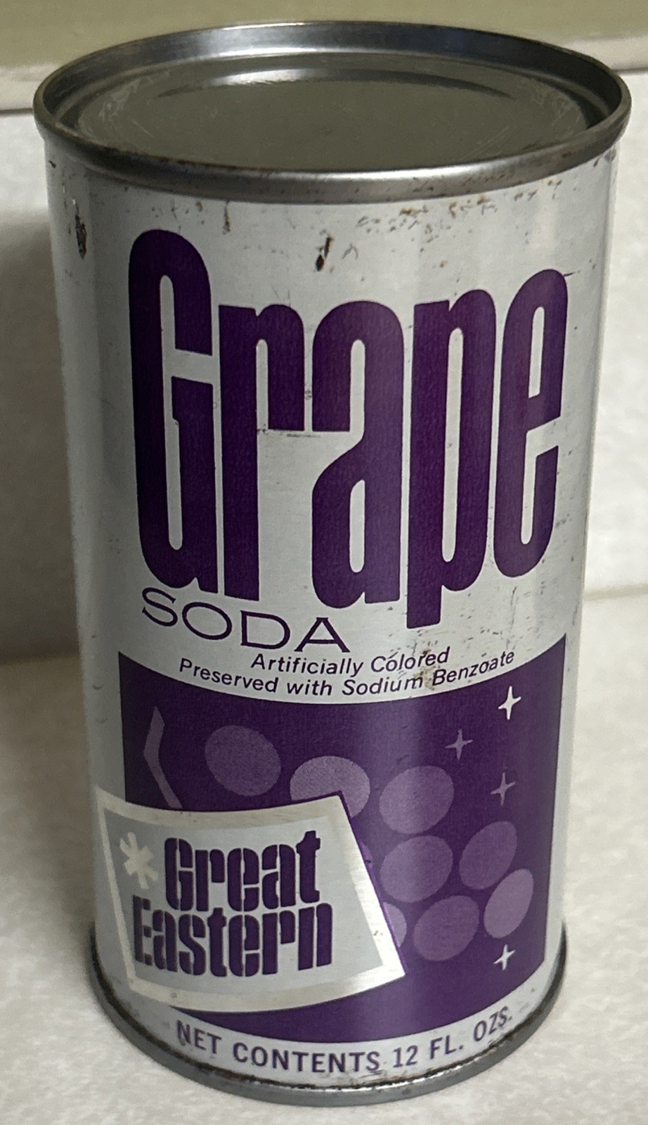 Vintage Great Eastern Grape 12 Oz. Steel Flat Top Soda Can Brentwood, N.Y.