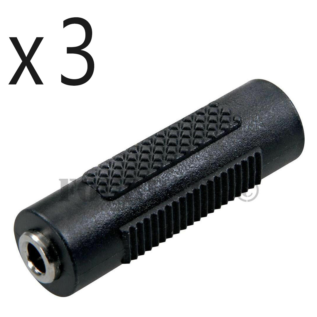 3 Pack Lot - 3.5mm Mono Coupler Extension F/F - 1/8" Audio Female Jack Adapter
