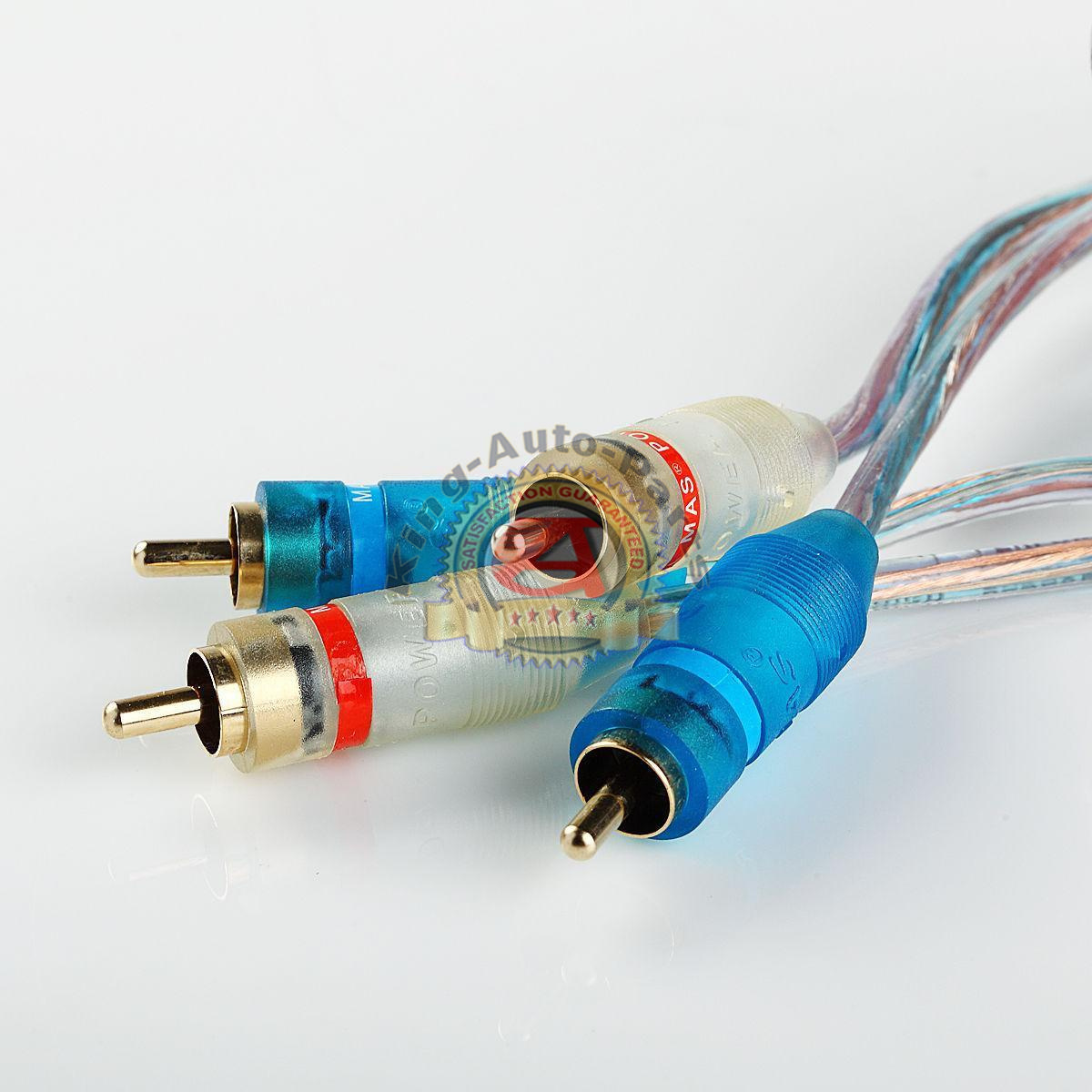 3ft Gold Plated 3' RCA Blue No Noise Video  2 Male To Male Stereo Cable Adapter
