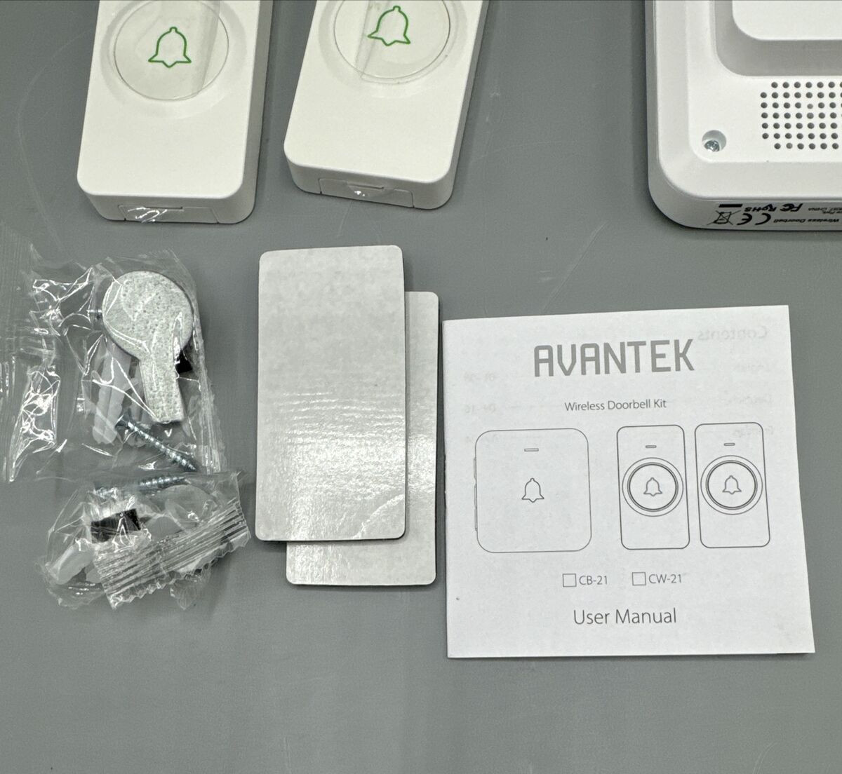 Wireless Door Bell, Mini Waterproof with 2 Remotes White