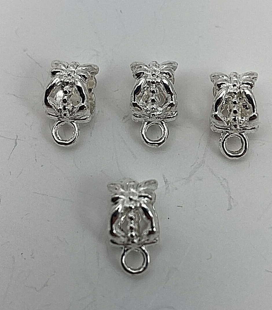 100~ Silver Bails Connectors for Charms/Pendants/Beads #8 Box 101
