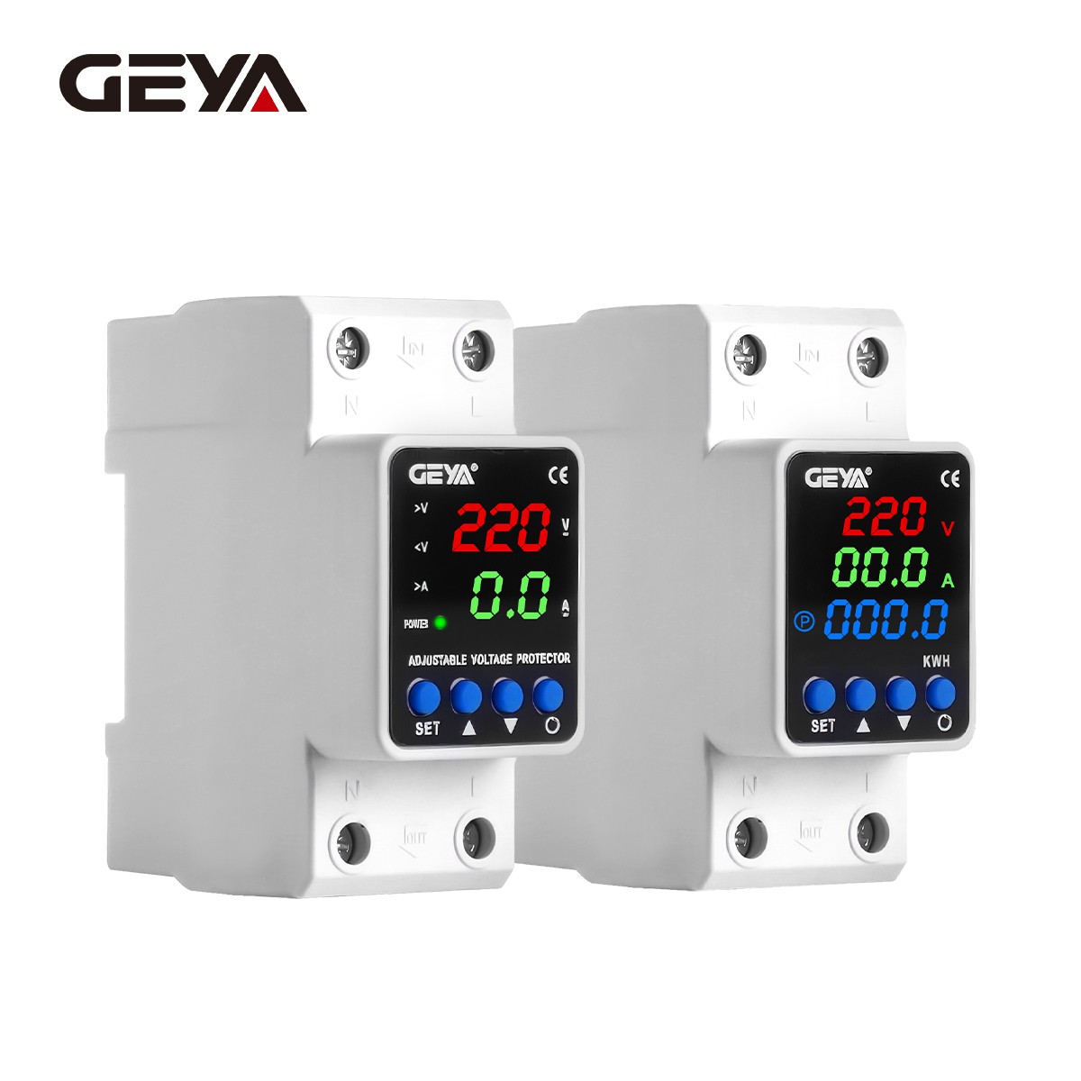 GEYA Digital Display Voltage Current KWH Protector Protect 2P 40/63/80A 220 GPS6