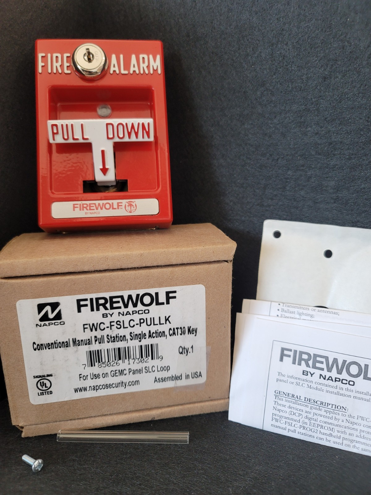NEW-FIREWOLF by NAPCO FWC-FSLC-PULLK WITH KEY