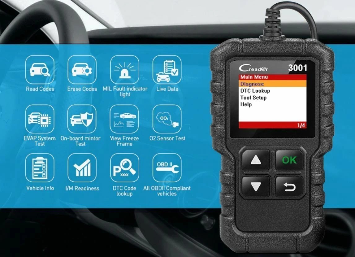 LAUNCH CR3001 Automotive OBD2 Scanner full OBD Code Reader Car Diagnostic Tool