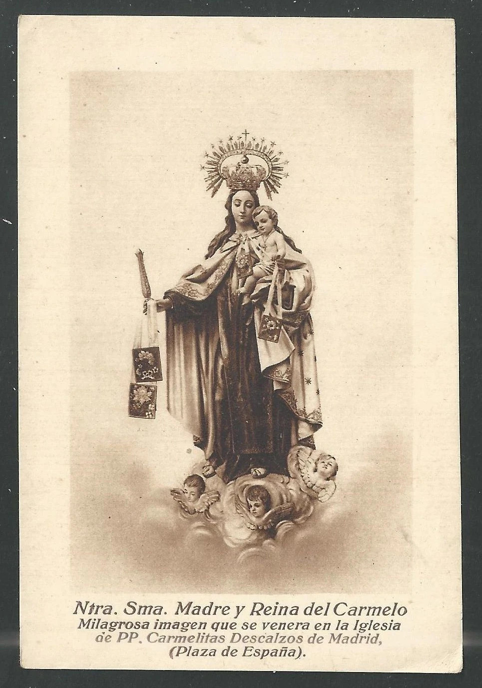 Holy card antique de la Virgin del Carmen santino image pieuses estampa