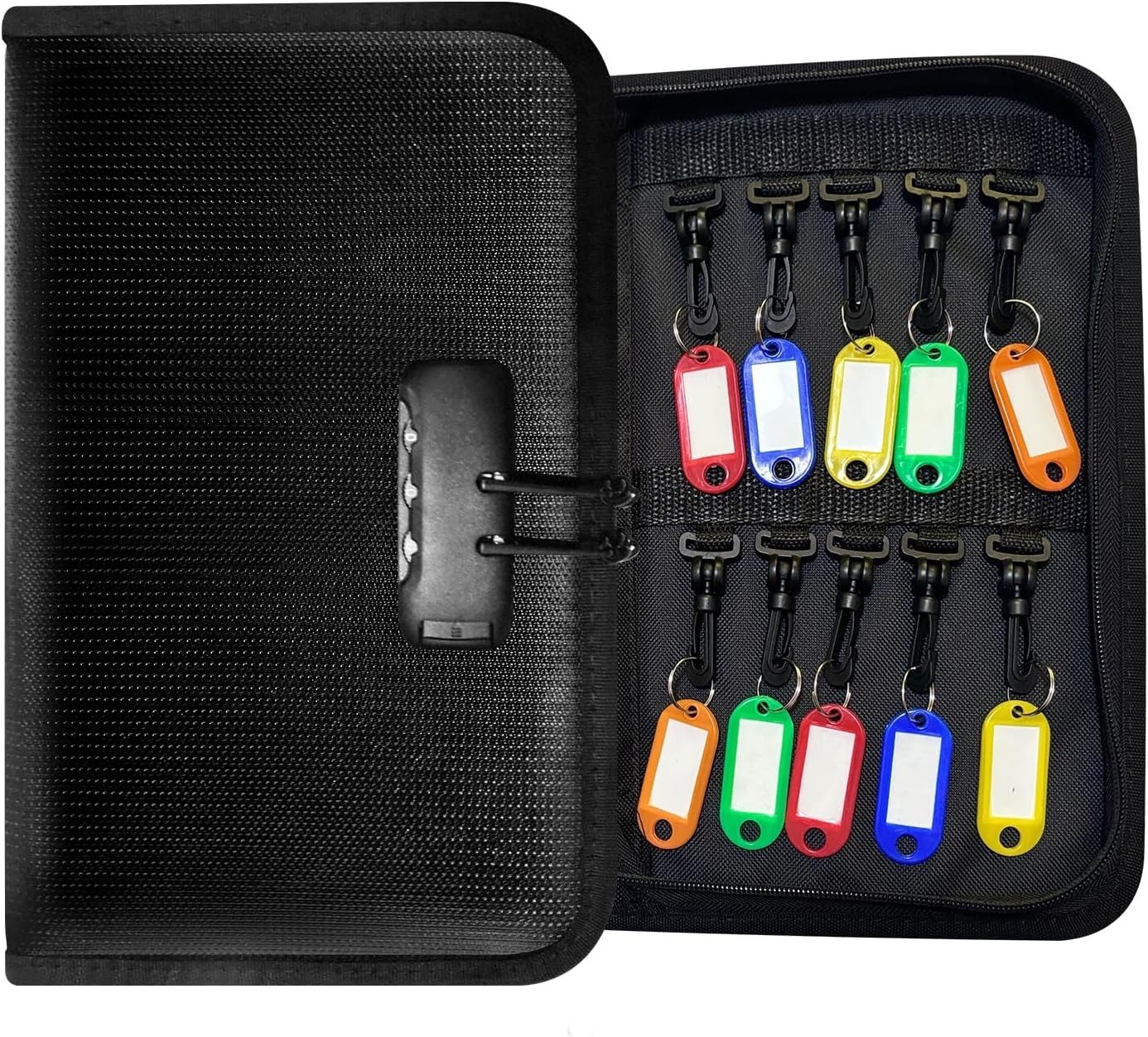 20-Key Organizer Case with Combination Lock, Waterproof Fireproof Key Holder