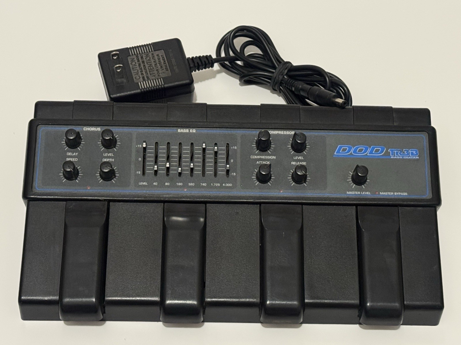 DOD TR3B Bass Chorus Equalizer EQ Compressor Vintage Multi Effects Pedal + PSU