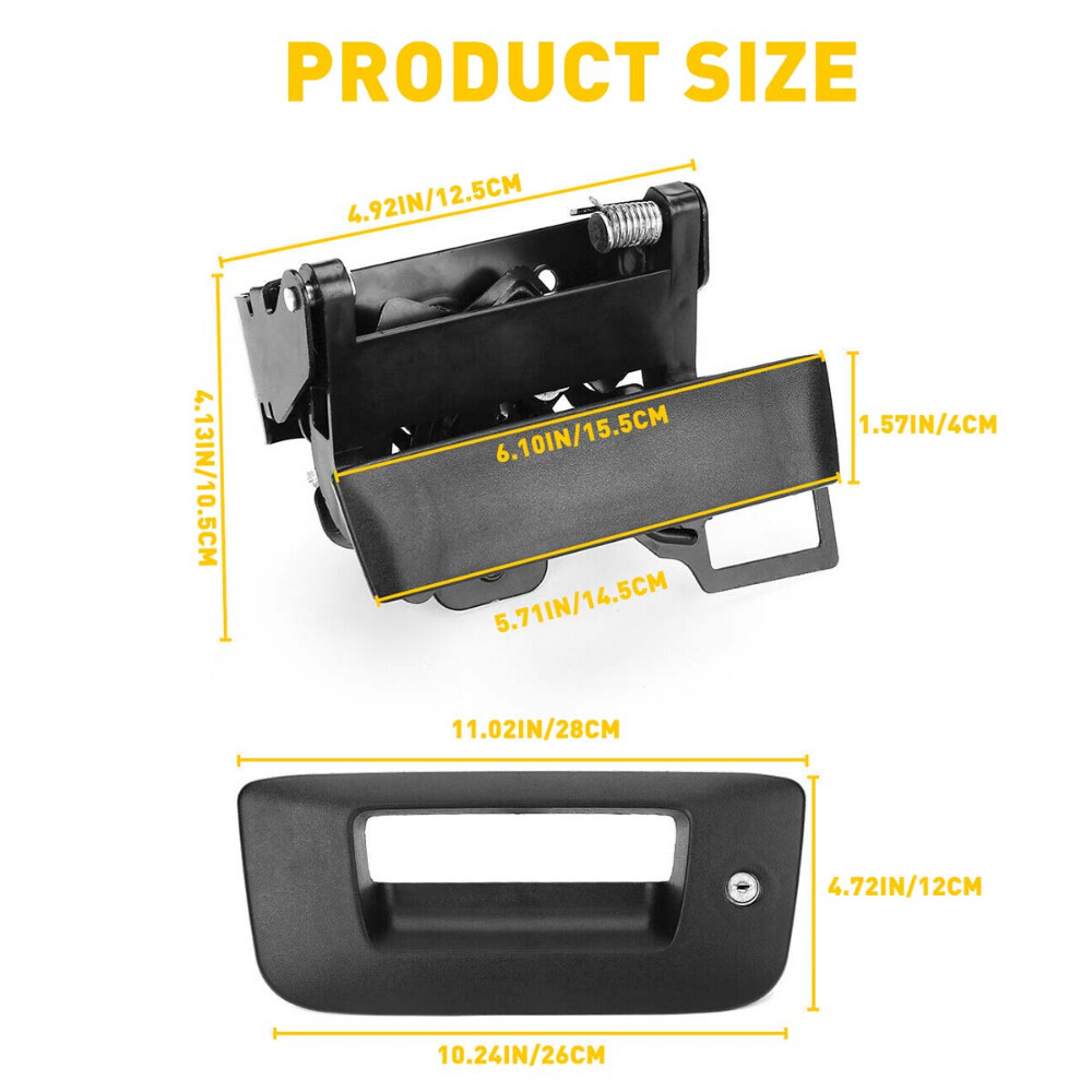 Tailgate Handle Latch w/Lock & Bezel For 2007-2014 Chevy Silverado GMC Sierra