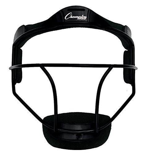 Champion Sports Softball YOUTH Pitcher's / Fielder's Mask, Wide Vision, Black