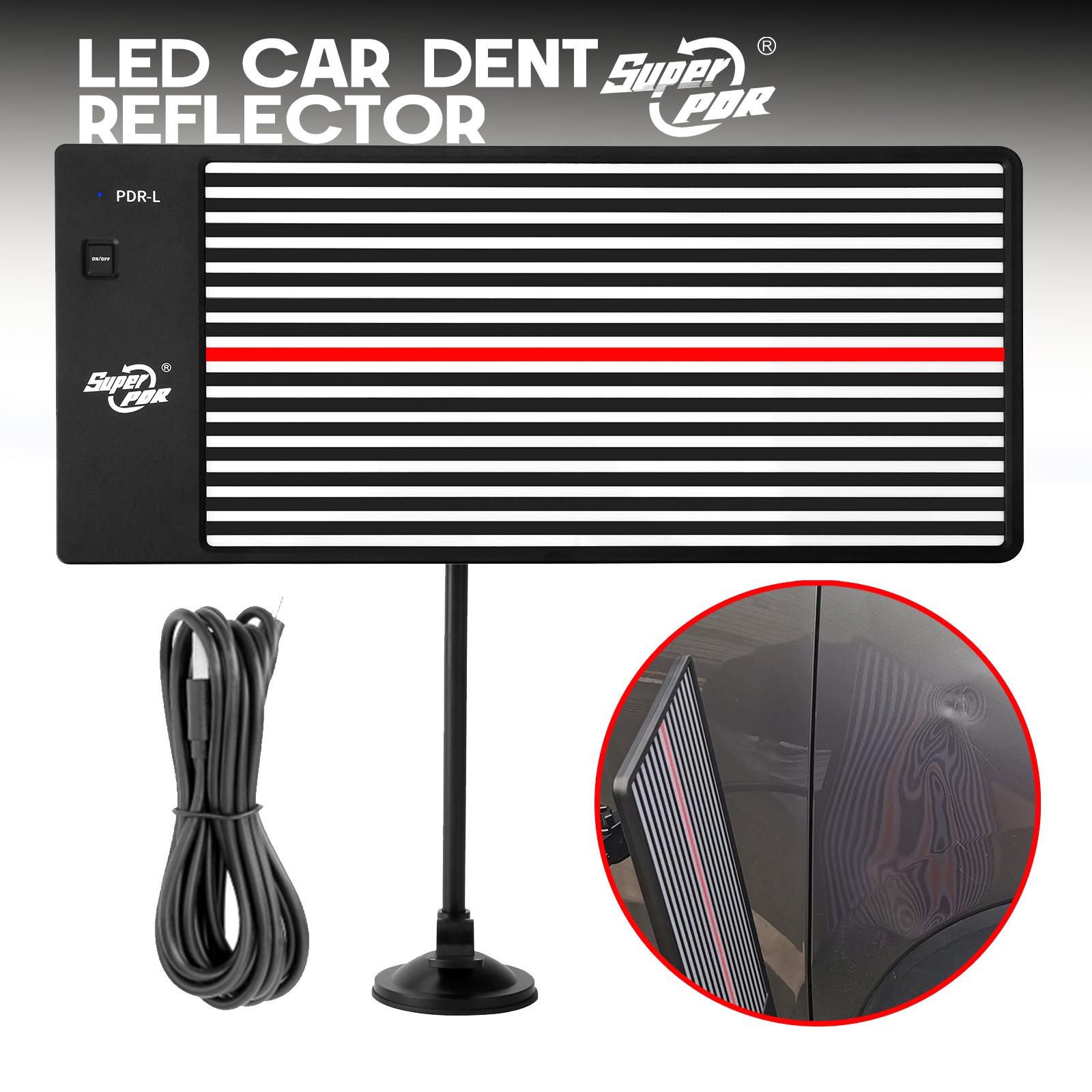 LED Light Removal Lamp with Reflector for Paintless Dent Repair & Line Testing