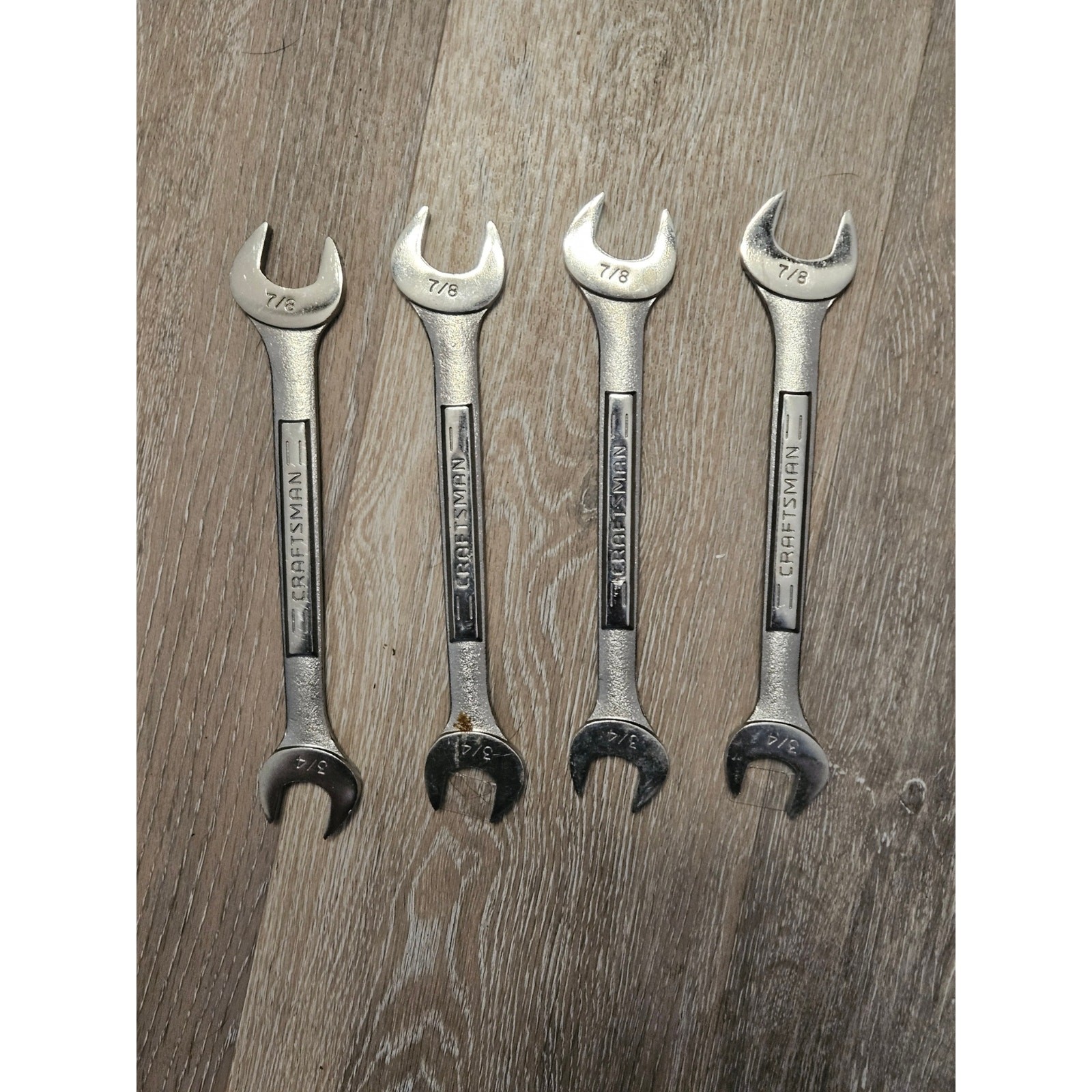 Craftsman USA Wrench Lot (4) – 7/8" x 3/4" – Open‑End – New