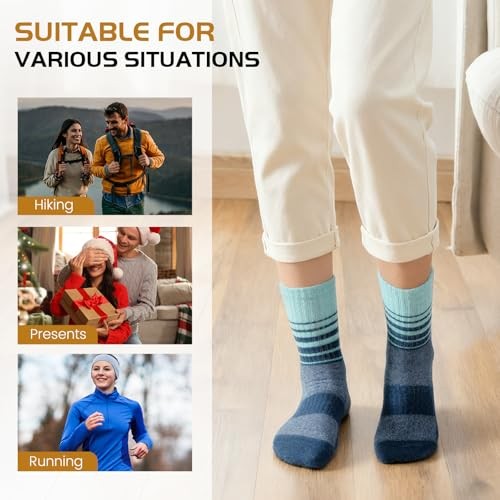 Clothirily Wool Socks for Women, Thermal Warm Womens Multicolor A, 5 Pairs