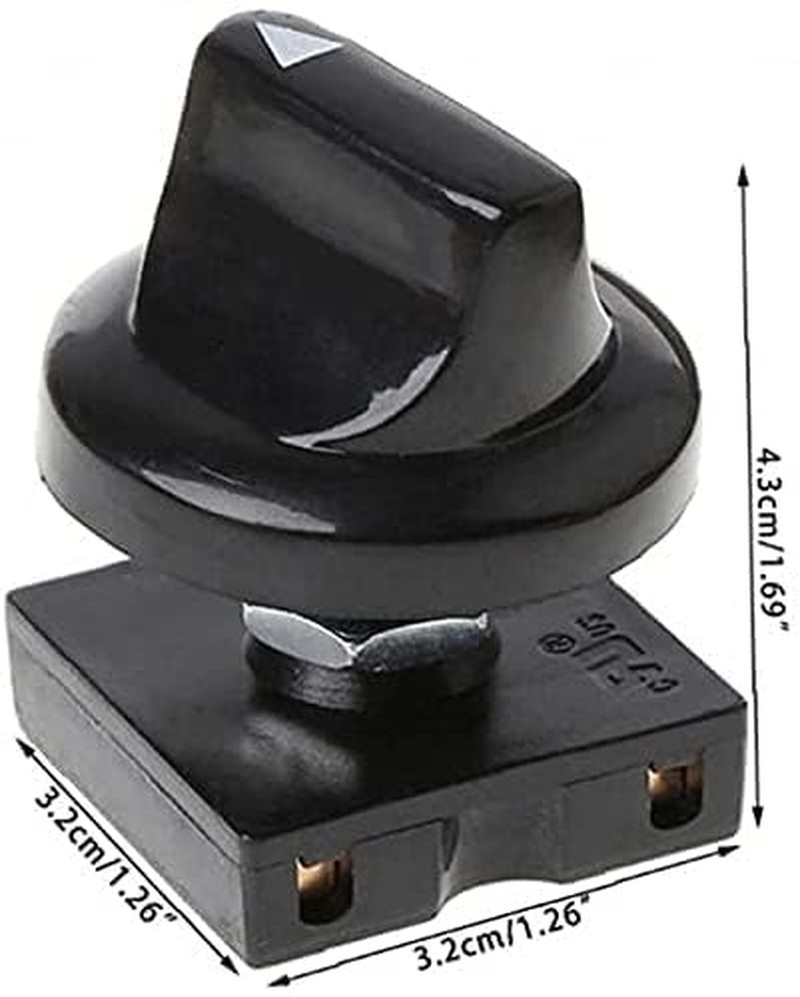 Black Fan Rotary Switch 4 Position 3 Speed Selector Switch Governor with Button