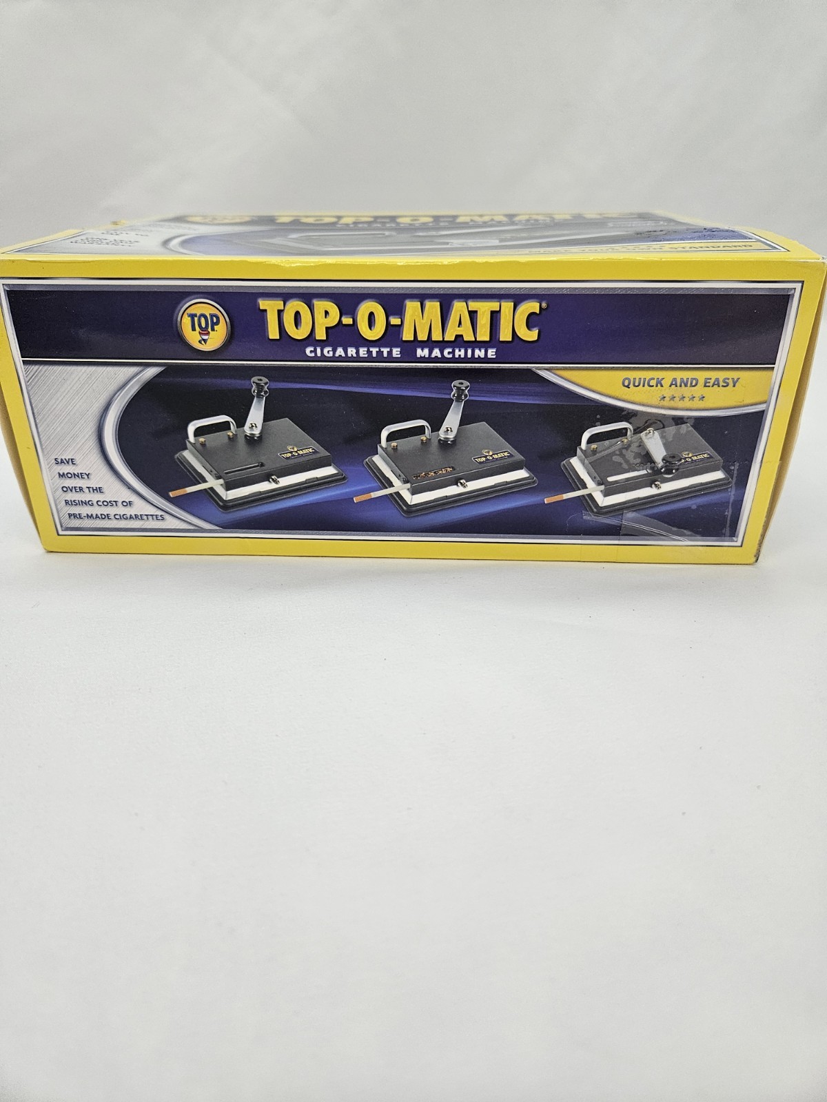 TOP-O-MATIC CIGARETTE MACHINE Clean Used Cigarette Rolling Machine W/Box