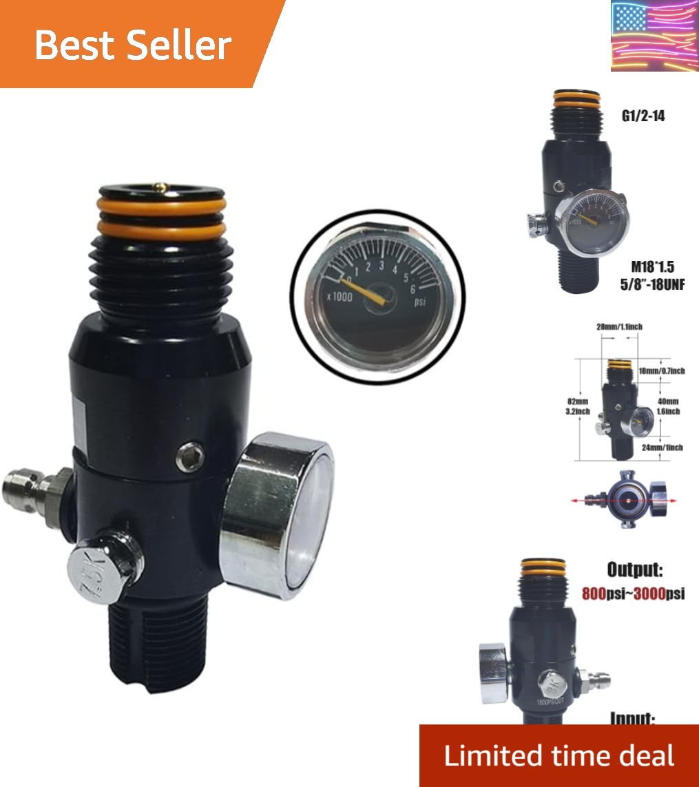 HPA Valve for Paintball Airsoft PCP Compressed Air CO2 Nitrogen Cylinder Tank...