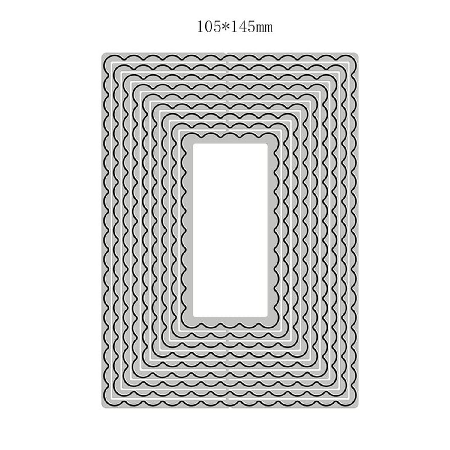 Nesting Scalloped Rectangles Metal Die Cuts,Spring Square Frame Cutting Dies ...