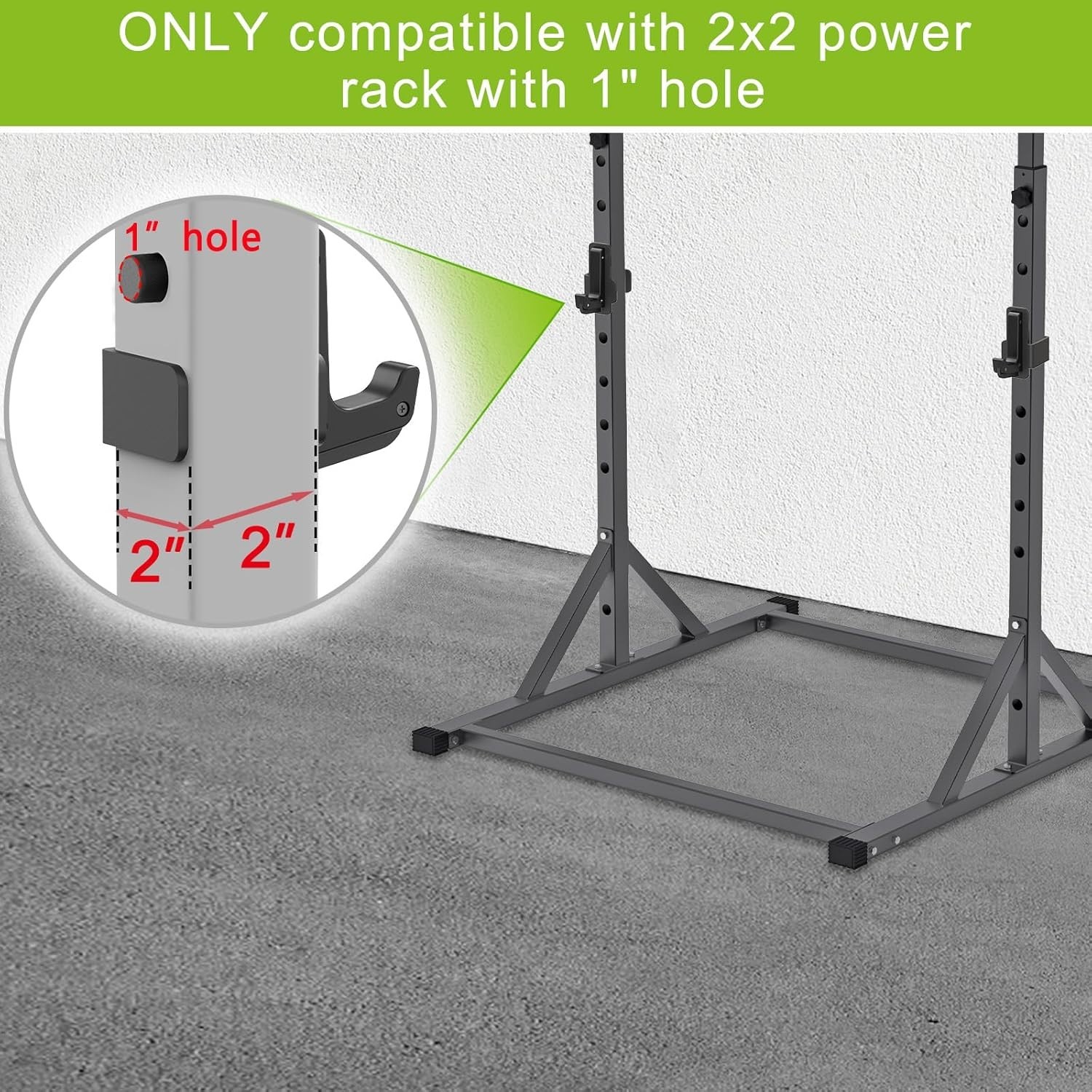 2x2 Power Cage Squat Rack J-Hook Barbell Holder/`