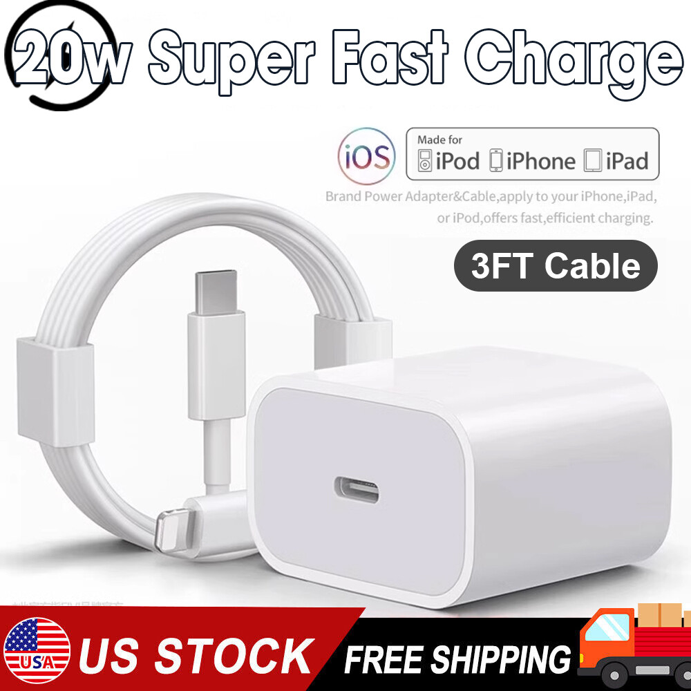 20W Fast Charger PD Adapter+Cable For iPhone 13 14/12/8/10 XR X Pro iPad NB