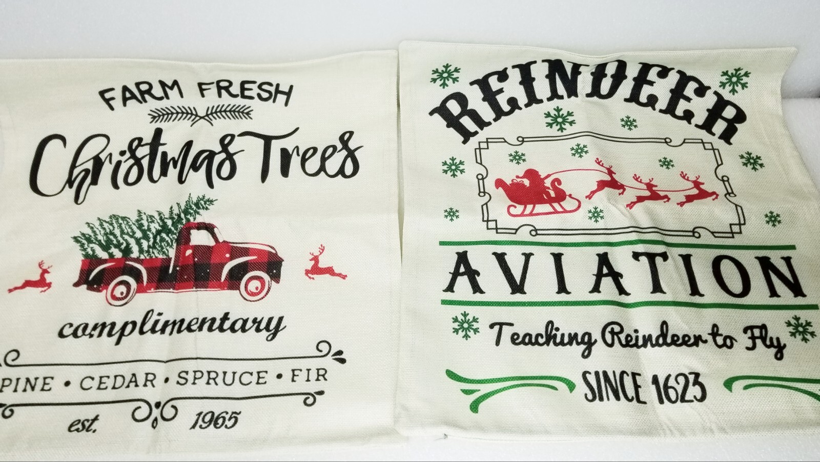 NEW 2 Christmas Pillow Covers 18 x 18  free shopping   (#1)