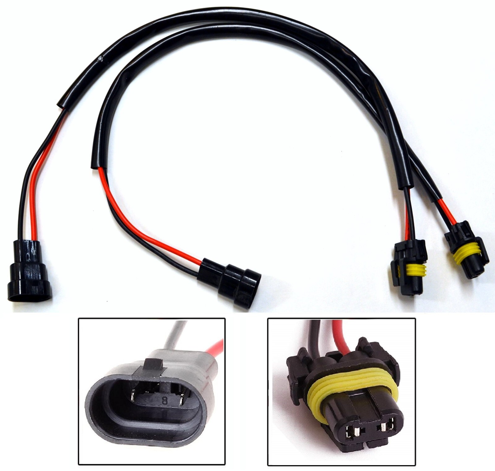 HID Kit Extension Wire P 9006 Two Harness Head Light Plug Play Low Beam Socket