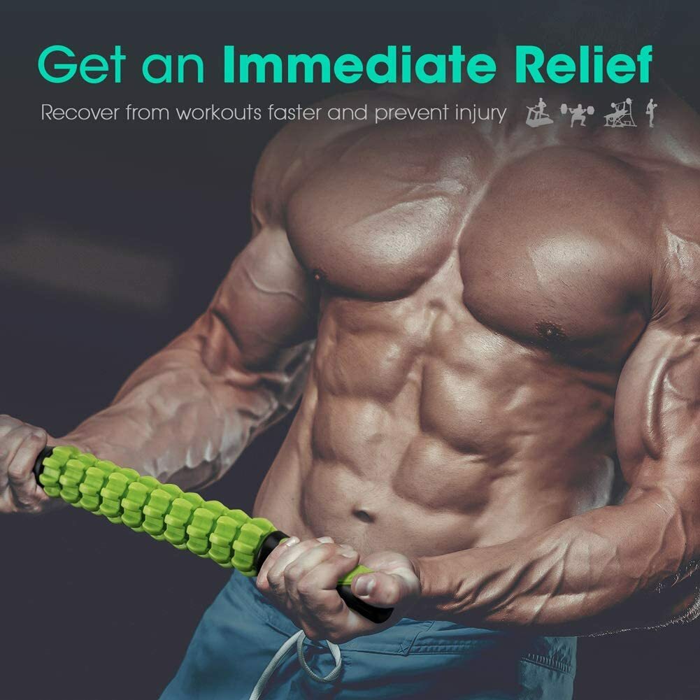 Doeplex Muscle Roller Massage Stick 17.5" Body Massager Cramping Pain Tool Green