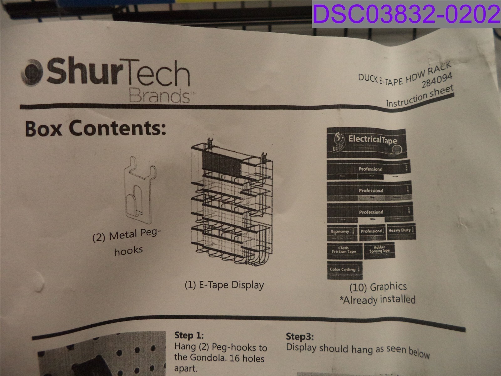 ShurTech Duct E-Tape HDW Display Rack 1-BB P/N 284094