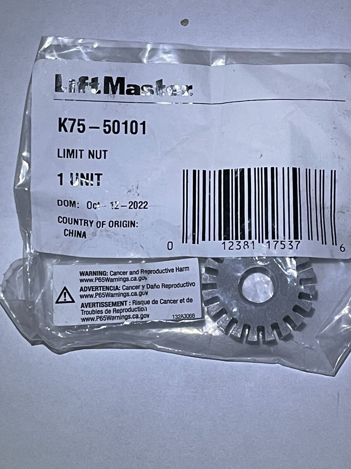 Liftmaster Elite K75-50101 Q032 Limit Switch Adjustment Nut SL3000 ULE Roboslide