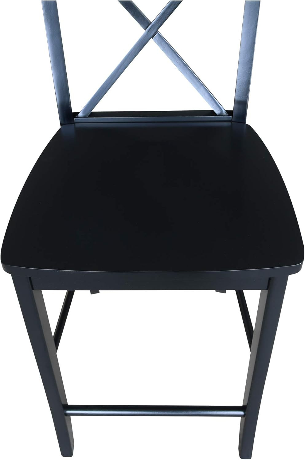 Chic Black X-Back Counter Stool - 24-Inch Seat Height for Modern Spaces