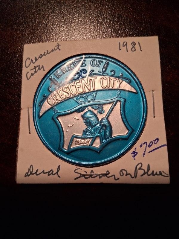 1981 Crescent City Dual Color (blue) Doubloon