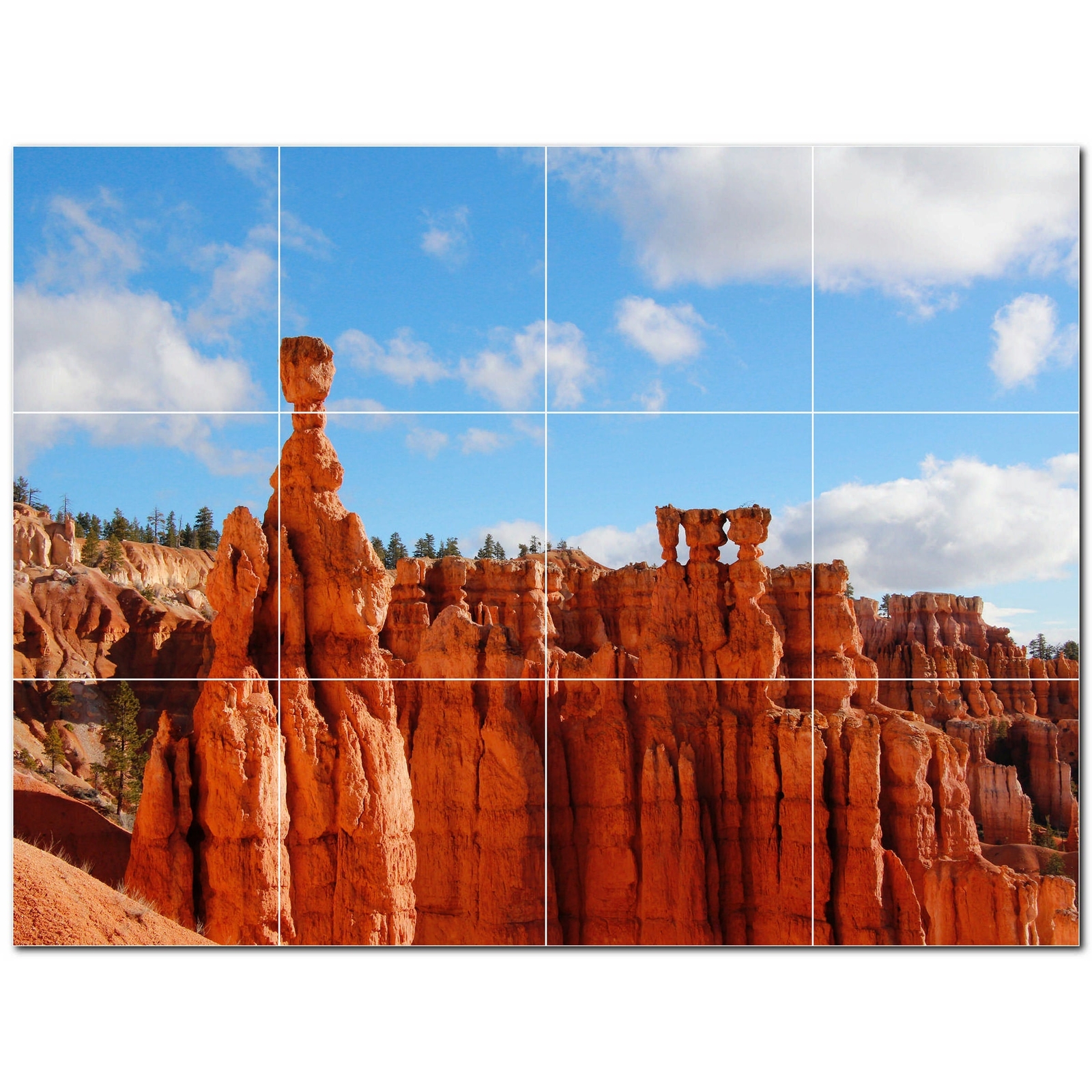 Canyon Ceramic Tile Wall Mural PT500319. 24" W x 18" H (12) 6x6 tiles